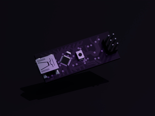 render of a purple Arduino Nano